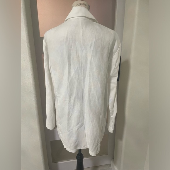 EILEEN FISHER White Linen Blend Notch Collar Blazer S/P NWT - Picture 4 of 9